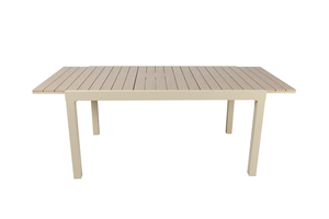 Table extensible en aluminium 150/200 cm, table rectangulaire pour l'intérieur et l'extérieur, avec 27 lattes en bois plastique pour jardin et terrasse - Product Image 5