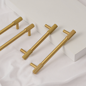 Deluxe Solid <strong>Brass</strong> Brushed Knurled Cabinet <strong>Knobs</strong> - Multi-size Furniture <strong>Door</strong> Handles for Kitchen Bathroom Bedroom Living Room - Product Image 3