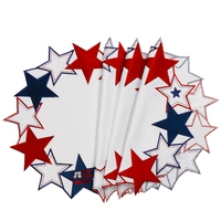 Table ronde d'un drapeau américain personnalisé, avec broderie, pour la fête de l'étoile, pour dîner, napperon