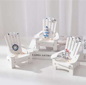 Silla de playa de estilo <span class=keywords><strong>mediterráneo</strong></span>, adornos decorativos para el hogar, adornos bonitos creativos, silla de playa oceánica decorativa - Product Image 2