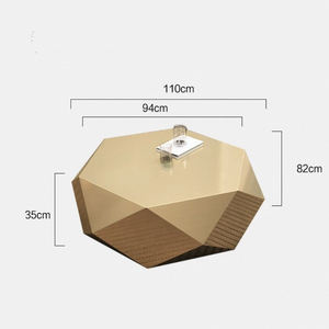 Modern Tasarımcı İtalyan Minimalist Altın Paslanmaz Çelik Düzensiz Şekilli Dekoratif Oturma Odası Daire Sehpa - Product Image 5