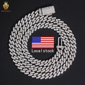 Chaîne Moissanite en Argent Sterling 6 mm Style Hip Hop Cubain, Collier Cubain, <span class=keywords><strong>Prix</strong></span> de Gros, Stock USA - Product Image 2