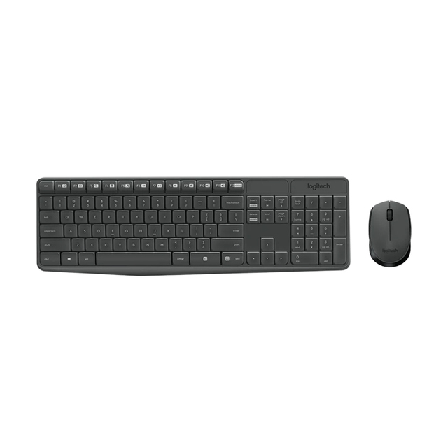 Logitech MK235 Wireless Keyboard and Mouse Combo - Full-Size Layout, 2.4 GHz  Wireless, Long Battery Life for Office & Home.