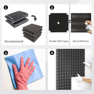 Paneles Acústicos con Diseño de Pirámide, Insonorizantes de Poliuretano <span class=keywords><strong>para</strong></span> Estudios Caseros, Salas de Grabación y Aislamiento Acústico de Habitaciones - Product Image 3