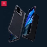 Xundd pour Google Pixel 9 Pro Fold avec coque en verre trempé transparente, coque de téléphone transparente, pare-chocs antichoc, coques de protection