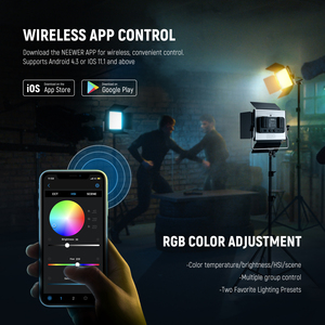 Kit d'éclairage de studio photo <span class=keywords><strong>Neewer</strong></span> <span class=keywords><strong>RGB</strong></span> 660Pro <span class=keywords><strong>RGB</strong></span> 50W à intensité variable avec écran LCD, 2 packs, en alliage d'aluminium, pour la photographie - Product Image 5