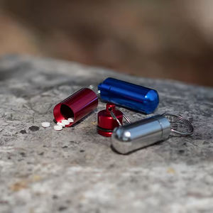 Оптовая продажа, алюминиевая водонепроницаемая коробка для таблеток, металлическая капсула с кольцом для ключей, портативный чехол для капсул для путешествий и использования на открытом воздухе - Product Image 3