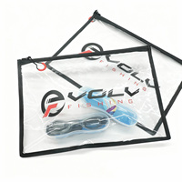 Pochette étanche en PVC transparent durable avec fermeture éclair et logo personnalisé pour les produits de pêche et de natation
