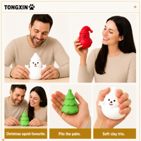 Jouets Squishy de Noël en Argile Moelleuse et Croustillante TONGXIN, incluant Squishies Père Noël, Squishies Croustillants, Squishies Bonhomme de Neige et Squishies en Argile Souple Studio