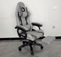 Chaise en cuir combinée de matériel de jeu de tissu avec des chaises de salle de jeu d'ordinateur de repose-pieds