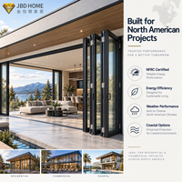 Porte pliante en aluminium à rupture de pont thermique NFRC, double vitrage, système de patio extérieur, pour projets résidentiels et villas