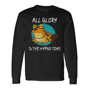 Camiseta de manga larga para hombre con diseño de rana hipnótica y meme de anfibio, All Glory To The Hypno Toad - Product Image 1