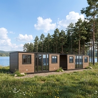 Maisons préfabriquées en acier extensibles de luxe modernes 20/30/40 pieds avec salle de bain et cuisine pour usage en villa