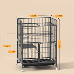 กรงแมวมีล้อ บ้านแมวโลหะขนาดใหญ่ แข็งแรง ทนทาน สำหรับใช้ภายในบ้าน - Product Image 3