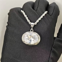 Collar con Colgante Ovalado de Circonita Cúbica Chapado en Oro de 18K, Cadena de Acero Inoxidable con Circonita Cúbica 5A, Joyería Resistente al Deslustre y al Agua