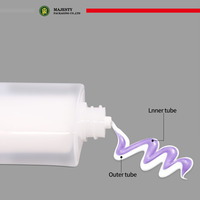 Tube souple double phase 100 ml en plastique avec bouchon à clapet pour lotion corporelle et crème visage
