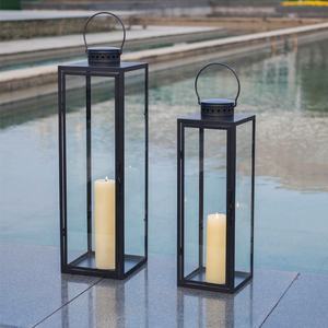 Metal <strong>Lantern</strong> For Candle And Decoration Black Large <strong>Lantern</strong> With Handle For Indoor Outdoor And Wedding Decoration - Product Image 3
