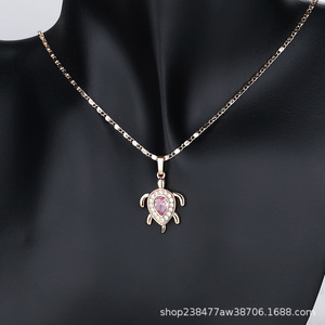 <span class=keywords><strong>Bijoux</strong></span> fantaisie plaqués <span class=keywords><strong>or</strong></span> <span class=keywords><strong>18</strong></span> carats, ensemble de 3 pièces, zircone cubique, collier avec pendentif tortue, ensembles de <span class=keywords><strong>bijoux</strong></span> pour femmes - Product Image 5