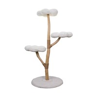 Arbre à chat de luxe écologique en bois naturel, du sol au plafond, avec tour de griffage en bois et design adorable