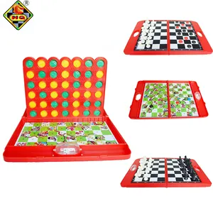 4-in-a-Rauf-Spiel-Set umfasst Schachchecker Schlange und Leiter-Tischspiele