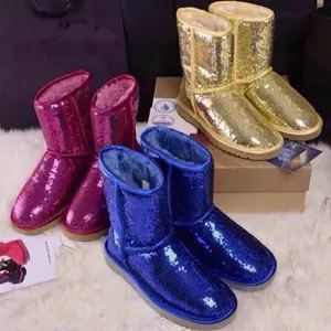 Botas de neve para meninas, lantejoulas populares