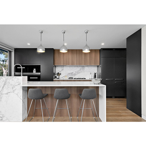 Sẵn sàng để lắp ráp các hòn đảo mô-đun handless Laminate HPL tủ bếp với bàn - Product Image 4