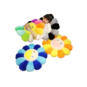 Venta al por mayor Sun Flower juguetes de peluche coloridos cojines de peluche suave decoración del suelo del hogar - Product Image 1