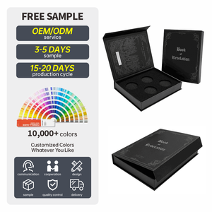 Tùy Chỉnh Sang Trọng Quà Tặng Từ Tính Cứng Nhắc Hộp Các Tông Đóng Gói Cho Đồng Xu Set Jar Huy Chương Hiển Thị Bọt Chèn Với 4 Vòng Khe Cắm - Product Image 1