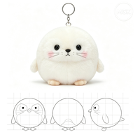 Porte-clés en peluche animaux mignons : Dauphin, Pingouin, Renard, Phoque – Jouet en peluche personnalisable OEM/ODM, vente en gros, cadeau