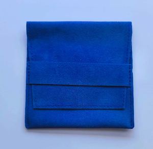 Pochettes à bijoux en daim personnalisées avec logo, sacs cadeaux doubles, pochette enveloppe en daim 10x10cm, emballage carré pour bagues, boucles d'oreilles, colliers - Product Image 5