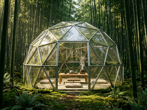Domo Geodésico de Vidrio Resistente al Viento de 5m, 6m, 8m, Cabina de Hotel de Lujo para Glamping con Puerta de Vidrio y Aluminio - Product Image 6