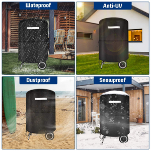 Housse de protection <span class=keywords><strong>ronde</strong></span> imperméable pour <span class=keywords><strong>barbecue</strong></span> au charbon de bois avec cordon de serrage et boucle de rangement, pour <span class=keywords><strong>barbecue</strong></span> extérieur <span class=keywords><strong>Weber</strong></span> Master - Product Image 6