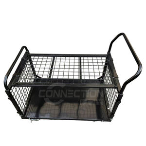 Carro de panel de acero de calidad comercial, carros de empuje de plataforma y camión enjaulado de alambre, camión manual de empuje OEM personalizable - Product Image 4