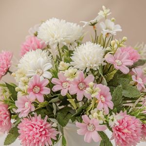 ช่อดอกเบญจมาศประดิษฐ์ CallaFloral สีชมพูขาว สำหรับตกแต่งงานแต่งงาน 7 หัว สไตล์อินส์ - Product Image 2