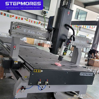 Routeur CNC à tête pivotante 4 axes 1530 pour le bois, machine à double table avec servomoteur PLC, haute productivité pour la découpe du bois