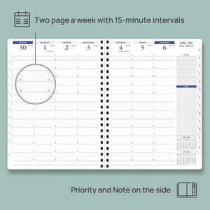2024 2025 Agenda Custom A5 Hardcover Leather Thread Sewing Weekly Planner Gift - Product Image 2