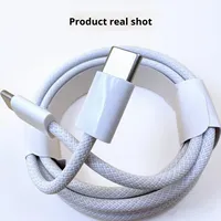 Kabel Data Tipe-C ke Tipe-C Bahan Anyaman C-C, Laris Manis dari Pabrik, untuk Ponsel 15/16, Pengisian Cepat dan Transfer Data
