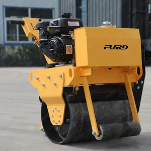 Walking Behind Single Drum Vibratory Diesel Engine 9hp Small Compaction Roller Compactor 200kg Hand Compact Mini Road Roller