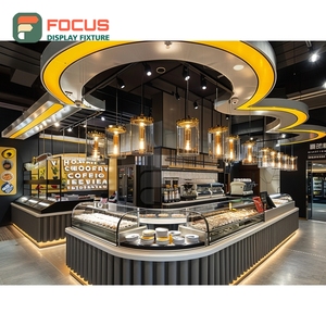 Custom Coffee Merchandise Display Rack Laminate Wood Finish Coffee Bag Display Area Cafe <b>Shelf</b> Display Rack - Product Image 1