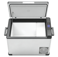 Mini-réfrigérateur portable moderne 12V/24V DC en acier inoxydable de 50 litres pour voiture et camping