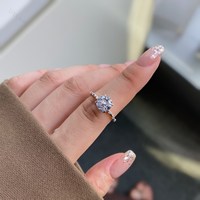 Dylam Princesse Cut Cubic Zirconia Bague en Argent Sterling 925 Plaqué Rhodium Mariage Fiançailles Anniversaire Solitaire Bagues Diamant