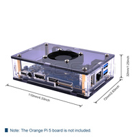 Kit de démarrage GeeekPi Orange Pi 5B, boîtier en acrylique, ventilateur silencieux + dissipateurs thermiques, carte TF, fabriqué en Chine F515