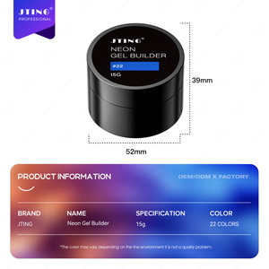 JTING HEMA TPO Free, Gel Constructor de Uñas en 22 Colores Neón, 15ml, Proveedor de Uñas, Marca Privada, Gel de Extensión de Uñas, OEM/ODM, Gel Polish al por Mayor - Product Image 6