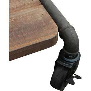 Porte-vêtements métallique Parisloft avec étagère en bois, style industriel, roulettes verrouillables, un seul niveau - Product Image 5