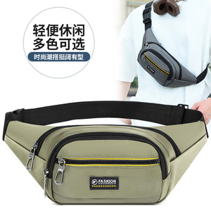 FASHION Men's Waist Bag Oxford Cloth Waterproof Gray Business Commuting Bag - Product Image 5