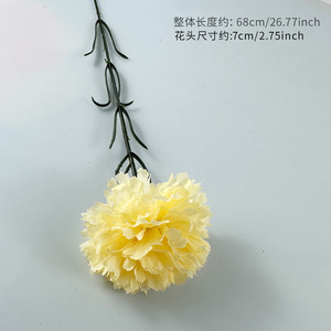 Bouquet de carnations artificielles 68 cm, fleurs en soie plastique haute simulation, décoration intérieure, accessoires de mariage - Product Image 6