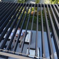 Collections de pergolas à persiennes d'extérieur Cadre en aluminium Toit en acier avec 2 poignées Crochet Contrôle Persienne Pergola Gazebo Pour Jardin Pelouse