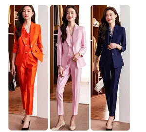 Solid Color Loose Waistband Two Piece Set Women Suits Office Formal Ladies  Suits Women's Suits & Tuxedo