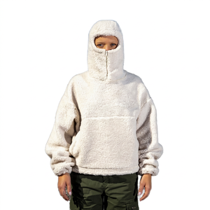 Oem High Quality Unisex Oversized Solid Zipper Winter <b>Sherpa</b> Fleece <b>Hoodie</b> Custom Ninja Design 100% Organic Cotton Hooded - Product Image 1