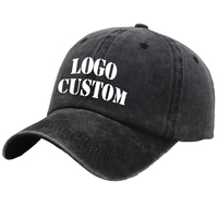 Gepersonaliseerde baseballcap met custom logo, ongestructureerd, geborduurd logo, gewassen katoen, acid wash, dad hat